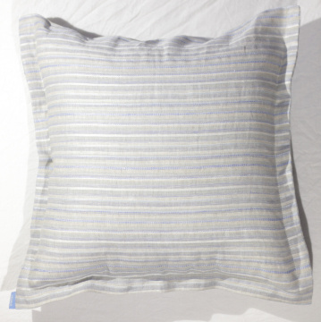 Lněný povlak na dekorační polštář - modrá/režná/bílá
